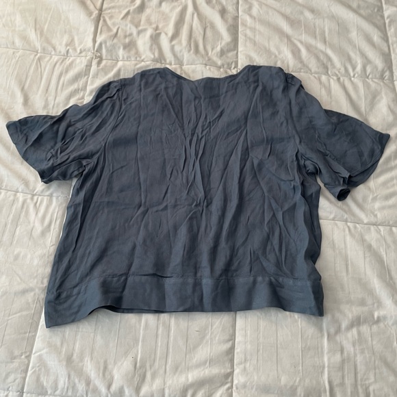 NWT Loft Blue Grey Slate Button Blouse - Picture 7 of 7